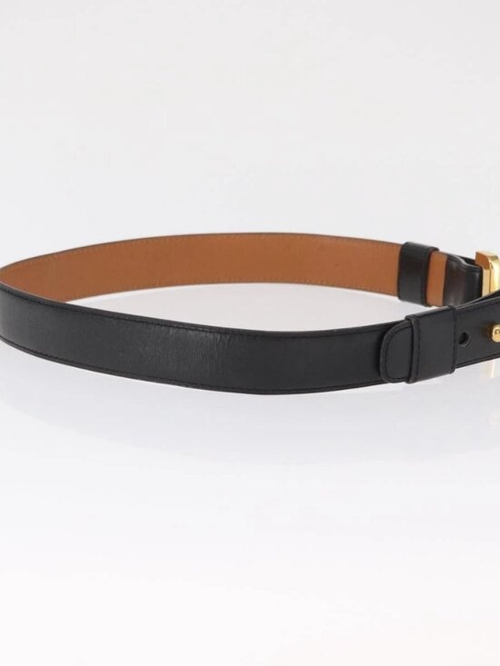 HERMES Belt Leather Black Gold main image 13